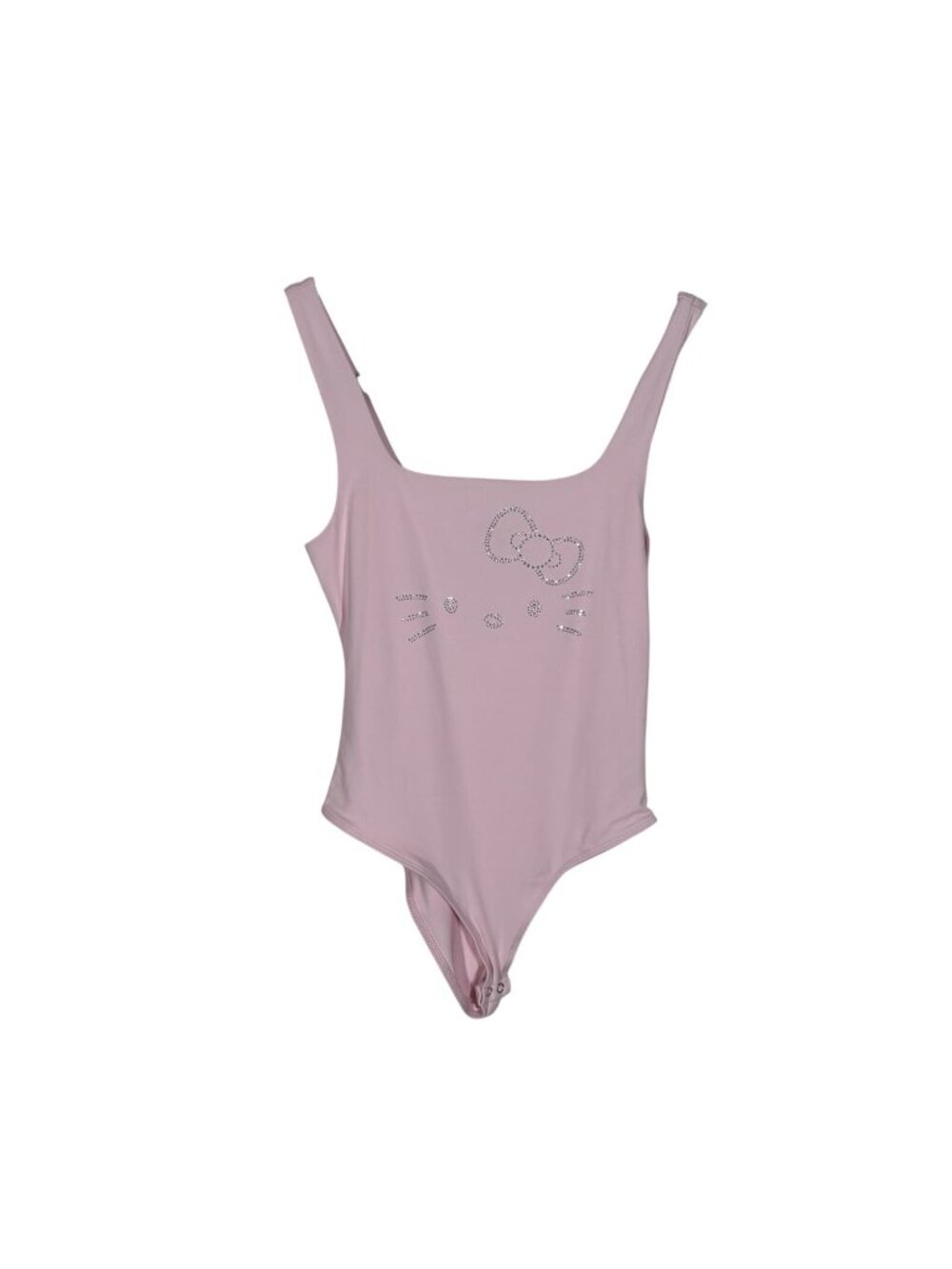 Forever 21 Hello Kitty 50th Anniversary Women S Pink Rhinestone Logo Bodysuit